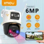 IMOU Cruiser Dual 2 (6MP Dual-Lens WiFi 6 Camera) | 3MP+3MP Pan/Tilt & Fixed Lenses, Human/Vehicle Detection, Red & Blue Warning Lights, Smart Full-Color Night Vision, H.265 Compression