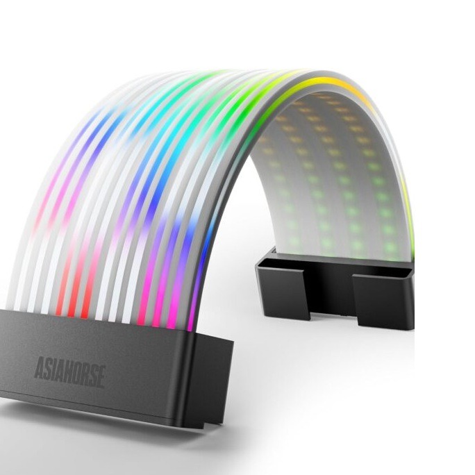 ASIAHORSE AURORA PRO ARGB PSU Cable Cover – 108 LEDs | 5V 3-Pin Sync | Fits 24-Pin & Dual 8-Pin GPU Cables |  Black Cover | Clean Aesthetic Cable Management