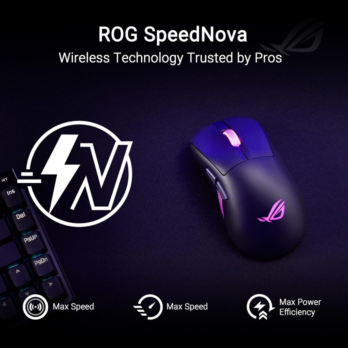 90MP04A0-BMAA00 ASUS ROG KERIS II ORIGIN P722 RGB MOUSE ASUS ROG Keris II Origin Wireless Gaming Mouse – Right-Handed Ergonomic, 65g, Tri-Mode Connectivity, 42K DPI, up to 127Hr Battery, ROG AimPoint Pro Sensor RGB 3-Zone Lighting 8000Hz Polling Rate Paracord PTFE Feet, Web-Based Configuration, PC/Mac Support | BLACK ~ 90MP04A0-BMAA00