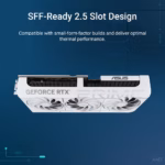 90YV0M19-MVAA00 ASUS PRIME RTX 5070 12GB GDDR7 OC TRIPPLE FAN WHITE ASUS Prime GeForce RTX 5070 White OC Edition 12GB GDDR7 Graphics Card – AI 988 TOPS, 2587MHz OC Mode, 6144 CUDA Core, DLSS 4, PCIe 5.0, 2.5-Slot SFF Design, Dual BIOS, Axial-Tech Cooling, Blackwell Architecture Powerhouse