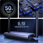 UGREEN-90909A UGREEN HDMI WIRELESS TR / RE 30M 4K 30HZ / 50M FHD 60HZ UGREEN 90909A Wireless HDMI/VGA Display Transmitter & Receiver Kit , 4K@30Hz , 50m Range , Audio Sync , Dual Band 2.4G/5G , USB-C Power , for Streaming up Video and Audio to Monitor from Laptop/PC/TV Box 