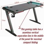 DESK-GT-02 GAMING DESK GT 02 810x700x150MM GT-02 Z-Shaped RGB Gaming Desk – 140×60×73 cm Carbon-Fibre Surface, Dual Cable Grommets, Cup & Headphone Holders, Steel Frame Stability, Customizable RGB Edge Lighting , Foldable & Compact GT-02 RGB Gaming Table – 140×60cm Carbon Fiber Surface, Z-Shaped Metal Frame, RGB LED Lights, Cup Holder, Headset Hook, Dual Cable Ports, Steel Frame Stability, Customizable RGB Edge Lighting , Foldable & Compact