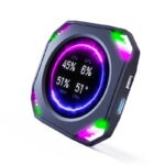 MIRABOX-DR21 2.1" LCD SECONDARY SCREEN MINI DISPLAY DR21 Mini Screen 2.1-Inch Type-C LCD Water-Cooling Auxiliary Display With 480×480 Resolution, USB One-Wire Link, IPS Metal Build, 1000+ Themes, Dynamic Video, DIY Carousel & Win7+ Support | BLACK ~ MIRABOX-DR21 