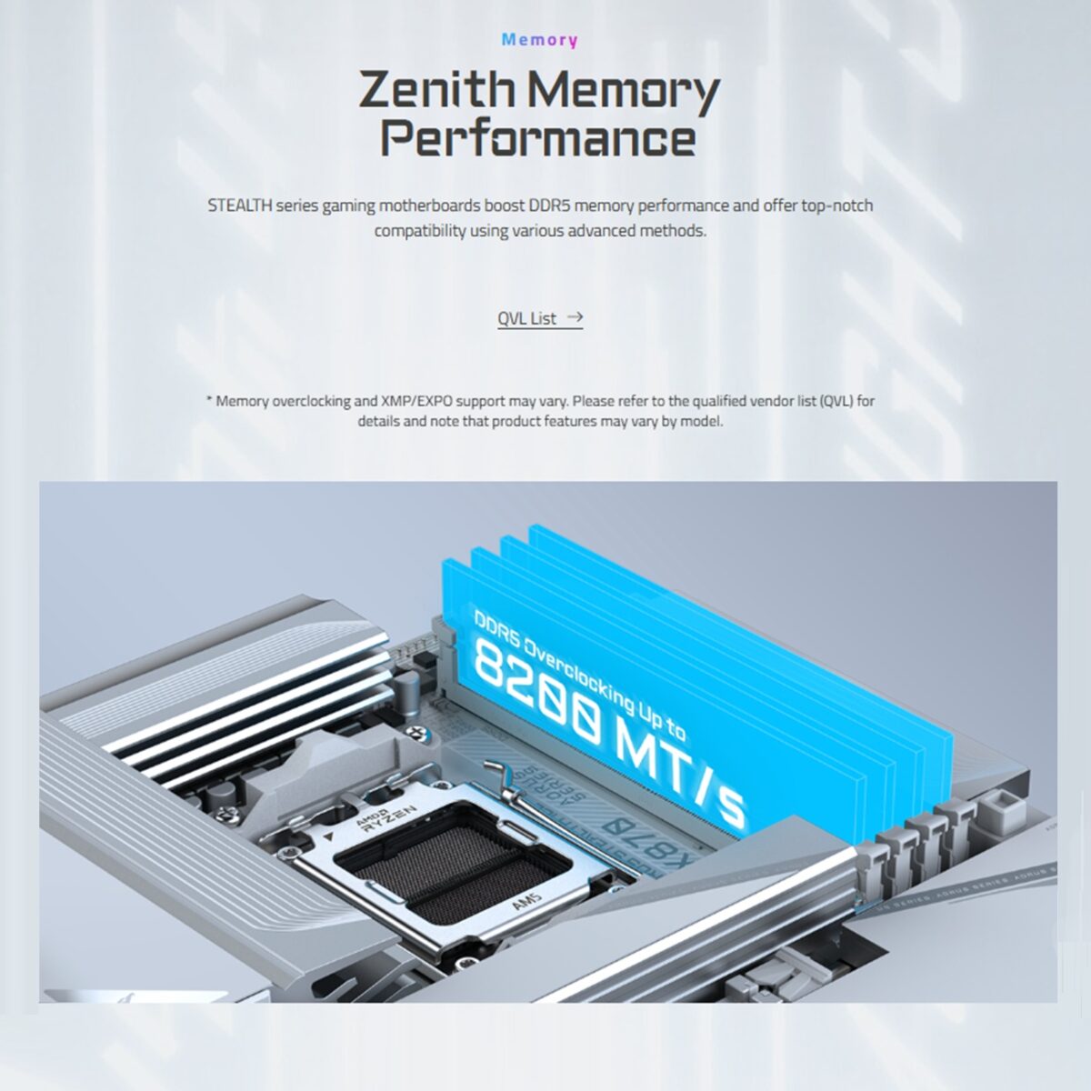 9MX87STLE-00-G10 GIGABYTE X870 AORUS STEALTH ICE AM5 MOTHERBOARD 5GBE LAN WIFI 7 Gigabyte X870 AORUS Stealth ICE AMD AM5 Motherboard With X3D Turbo Mode, DDR5 8200MHz Support, Wi-Fi 7, USB4 Dual Type-C, PCIe 5.0 x16, 4×M.2, Ultra-Durable Build & EZ-Latch Designs | SILVER 