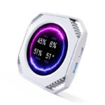 MIRABOX-DR21 2.1" LCD SECONDARY SCREEN MINI DISPLAY DR21 Mini Screen 2.1-Inch Type-C LCD Water-Cooling Auxiliary Display With 480×480 Resolution, USB One-Wire Link, IPS Metal Build, 1000+ Themes, Dynamic Video, DIY Carousel & Win7+ Support | BLACK ~ MIRABOX-DR21