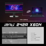 MPG 242R X60N MSI MPG 242R X60N 24-inch FHD Rapid TN Gaming Monitor , 600Hz Refresh, 0.1ms GtG, AMD FreeSync Premium, VESA DisplayHDR 400, USB Hub, HDMI 2.1, DP 1.4, Type-C 98W PD