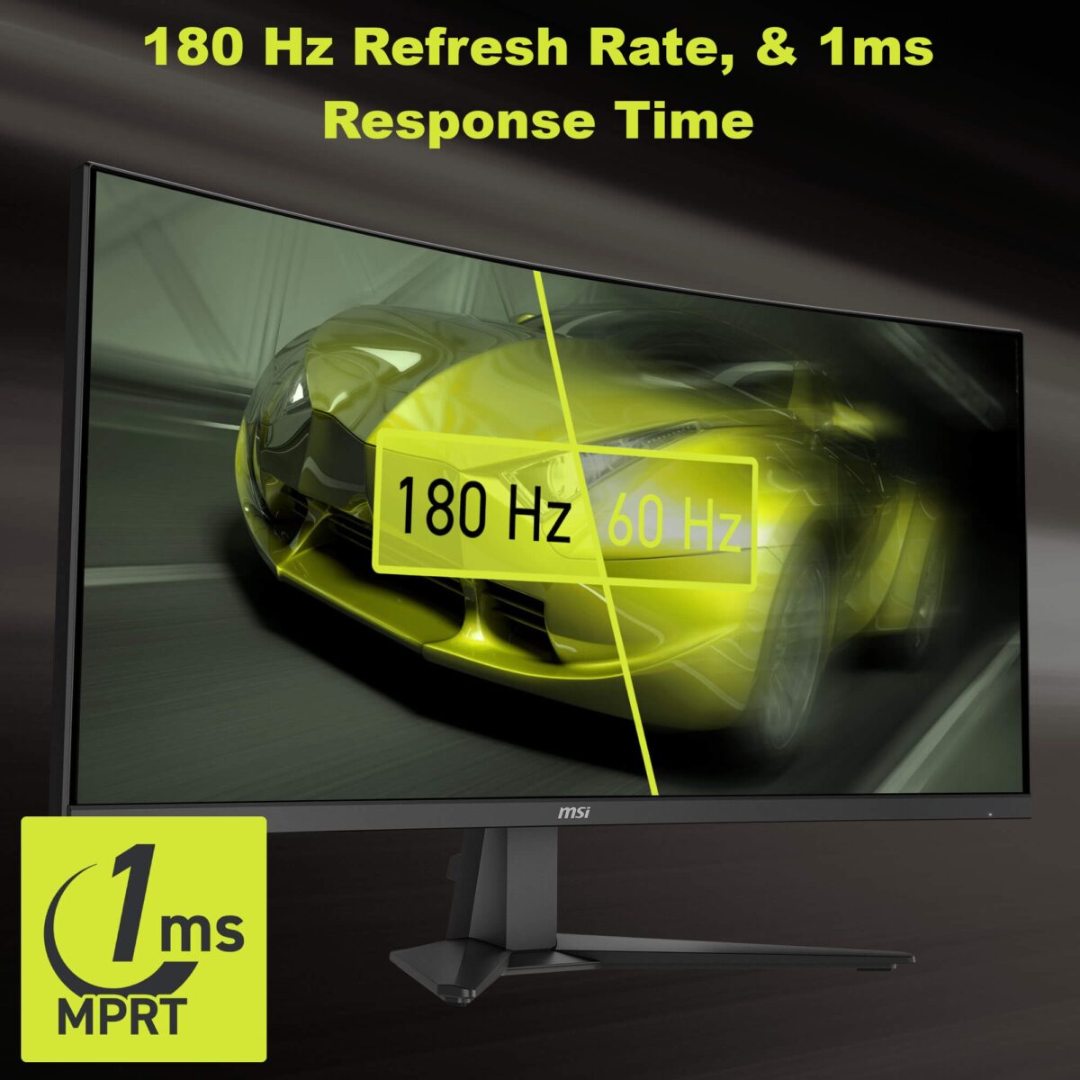 MSI MAG 346CQ 34-inch 3440 x 1440 (UWQHD) Gaming Monitor, 180Hz, Adaptive-Sync, HDMI, DisplayPort, VESA Mountable, Tilt, Height Adjustable, Speaker, 1ms, Black