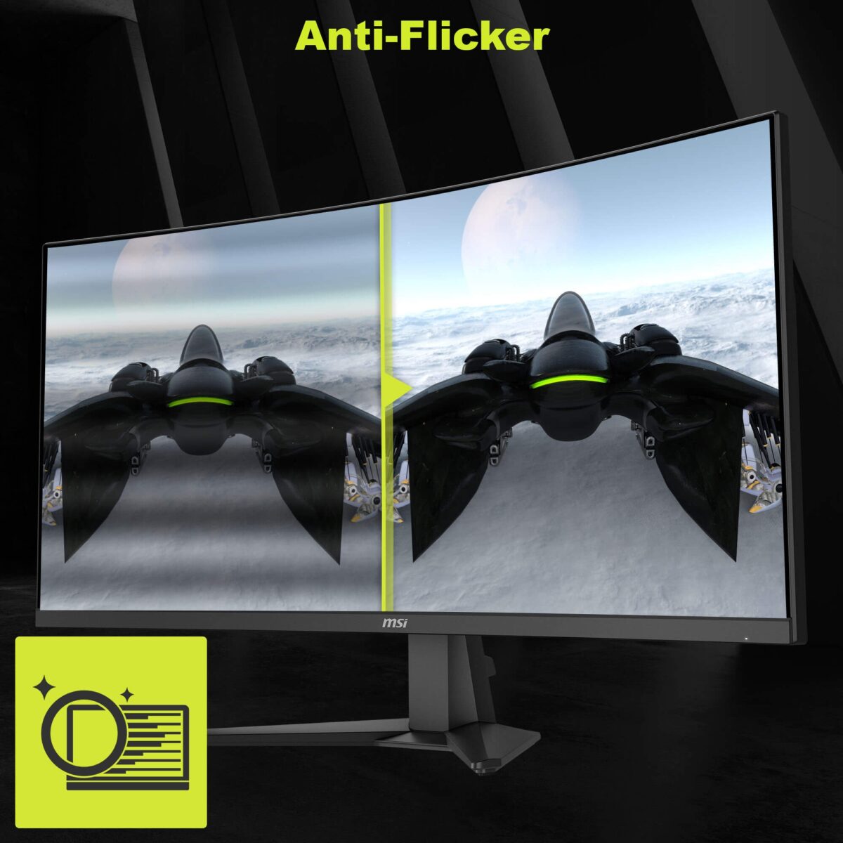 MSI MAG 346CQ 34-inch 3440 x 1440 (UWQHD) Gaming Monitor, 180Hz, Adaptive-Sync, HDMI, DisplayPort, VESA Mountable, Tilt, Height Adjustable, Speaker, 1ms, Black