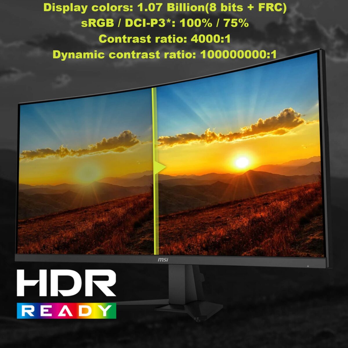 MSI MAG 346CQ 34-inch 3440 x 1440 (UWQHD) Gaming Monitor, 180Hz, Adaptive-Sync, HDMI, DisplayPort, VESA Mountable, Tilt, Height Adjustable, Speaker, 1ms, BlackMSI MAG 346CQ 34-inch 3440 x 1440 (UWQHD) Gaming Monitor, 180Hz, Adaptive-Sync, HDMI, DisplayPort, VESA Mountable, Tilt, Height Adjustable, Speaker, 1ms, Black