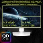 MAG 272QPW QD-OLED X28 MAG 272QPW QD-OLED X28 27" QHD 280Hz Flat Gaming Monitor MSI MAG 272QPW QD-OLED X28 27-inch WQHD 280Hz 0.03ms White Gaming Monitor , QD Premium Color Delta E≤2 , HDR True Black 400, ClearMR 15000 , G-SYNC, FreeSync, And HDMI 2.1 Connectivity , Height/Pivot/Swivel/Tilt | WHITE SILVER