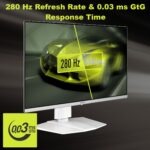MAG 272QPW QD-OLED X28 MAG 272QPW QD-OLED X28 27" QHD 280Hz Flat Gaming Monitor MSI MAG 272QPW QD-OLED X28 27-inch WQHD 280Hz 0.03ms White Gaming Monitor , QD Premium Color Delta E≤2 , HDR True Black 400, ClearMR 15000 , G-SYNC, FreeSync, And HDMI 2.1 Connectivity , Height/Pivot/Swivel/Tilt | WHITE SILVER