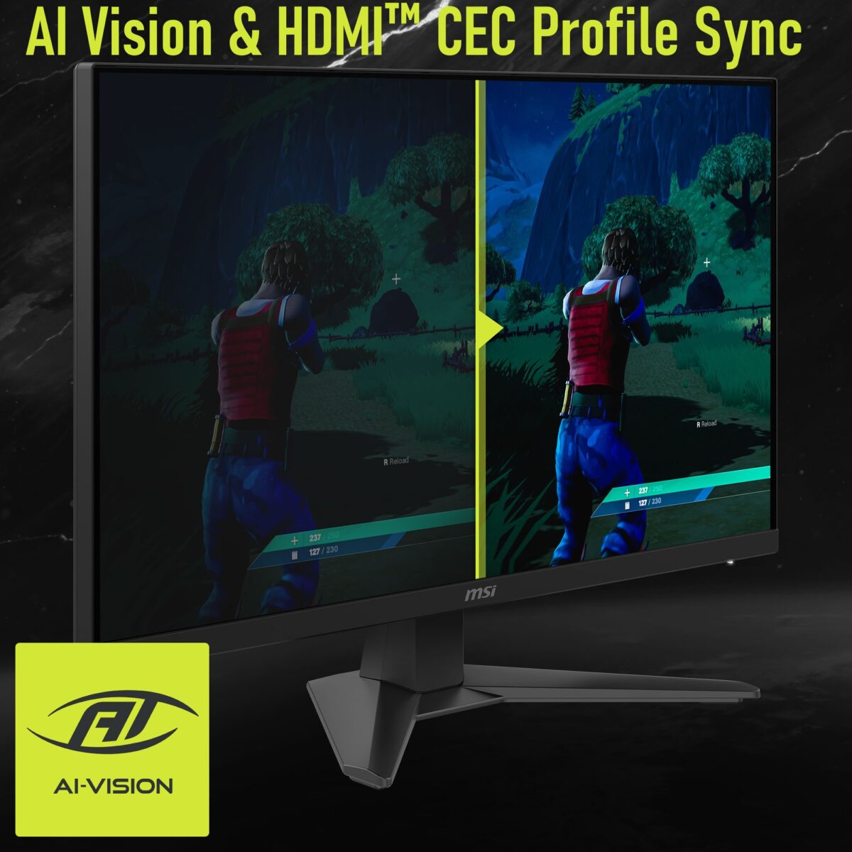 MAG 272F X24 MSI MAG 272F X24 27" FHD 240Hz Flat Gaming Monitor MSI MAG 272F X24 27-inch FHD 240Hz Rapid IPS Gaming Monitor – 0.5ms Response, AMD FreeSync Premium, HDR Ready, AI Vision, HDMI CEC, Tilt Stand, Less Blue Light, VESA Mount