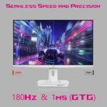 XG27ACS-W ASUS ROG Strix XG27ACS-W White Gaming Monitor – 27-inch WQHD, 180Hz , 1ms , Fast IPS, Extreme Low Motion Blur Sync, USB Type-C, G-Sync compatible, DisplayWidget , tripod socket, HDR, Fully Adjustable Stand