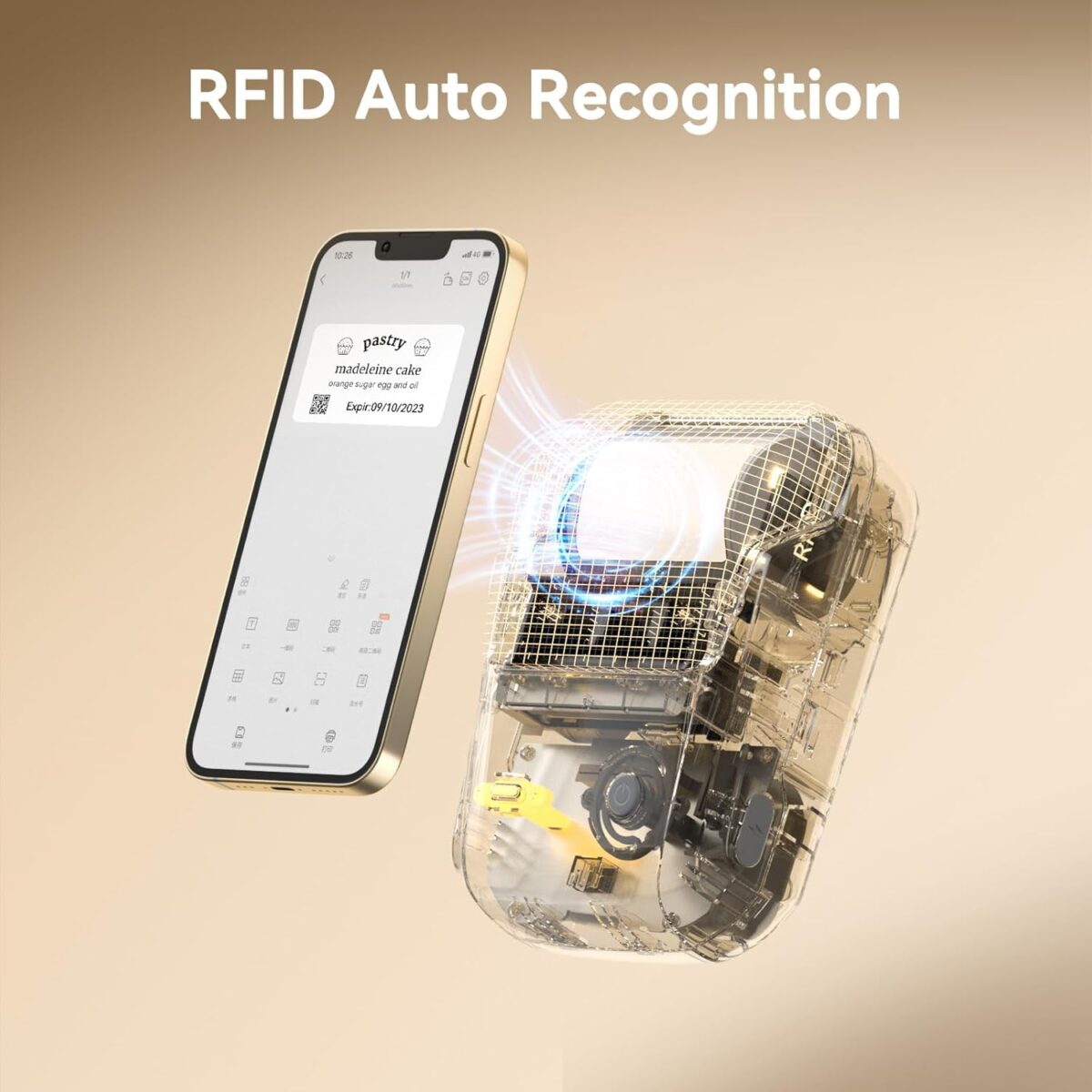 NIIMBOT-B1-GREY NIIMBOT B1 SMART LABEL PRINTER BLUETOOTH GREY NIIMBOT B1 Bluetooth Thermal Label Maker – 2" Portable Sticker Printer, 203DPI Resolution, Ink-Free Printing, Excel Batch Labels, iOS Android Windows Compatible, For Home Office Small Business | GREY 