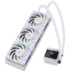 SEGOTEP MU360 Liquid Cooler White 360mm AIO with 2.4-inch IPS Digital Display, Modular ARGB Fans, EPDM Tubing, 9-Pole Pump, <320W TDP Support for Intel and AMD Platforms - Image 9