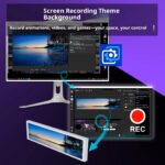 MIRABOX-D92 9.2" LCD SECONDARY SCREEN MINI DISPLAY ON PC CHASSIS Stretched Bar LCD 9.2-Inch Secondary Display for Gaming PC Case With 1920×462 Resolution, Aluminum Alloy Housing, USB Direct Connection, Theme Customization, Screen Rotation, Video Playback Support | BLACK ~ MIRABOX-D92