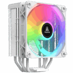 Segotep FI4 Digital White Air Cooler with 4 Copper Heat Pipes, 120mm PWM ARGB Fan, Detachable Real-Time CPU Status Display, 180W TDP Cooling for Intel LGA1700 & AMD AM5 Systems - Image 4