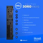 Dell OptiPlex 3060 Micro Desktop PC - USED - Intel Core i5 8th Gen, 8GB DDR4, 256GB SSD, Windows 11 Pro, DisplayPort, Compact Business & Home Tower + Adapter - Image 3