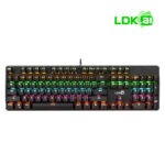 G100-MECHANICAL-SET SET G100 MECHANICAL LUMINOUS MOUSE AND KEYBOARD RGB LDK.ai G100 Wired Gaming Keyboard & Mouse Set — 104-Key Blue Switch Mechanical Keyboard With 6-Color Breathing Backlight, USB Interface, 3-Key Gaming Mouse | BLACK