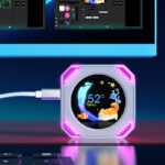 MIRABOX-DR21 2.1" LCD SECONDARY SCREEN MINI DISPLAY DR21 Mini Screen 2.1-Inch Type-C LCD Water-Cooling Auxiliary Display With 480×480 Resolution, USB One-Wire Link, IPS Metal Build, 1000+ Themes, Dynamic Video, DIY Carousel & Win7+ Support | BLACK ~ MIRABOX-DR21 