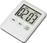 AURIOL Basic Digital Stop Watch Kitchen Timer with Large LCD Display, Portable Plastic Design, Interval Timing Function, Includes Battery – White - Image 2