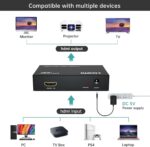 MT-ViKI 1x4 HDMI Splitter 4Kx2K 30Hz with 1 Input 4 Outputs, Powered HDMI Duplicator for TV Monitor Projector Console with HDCP1.4, 3D Support, Deep Color, AC Adapter Included - Image 3