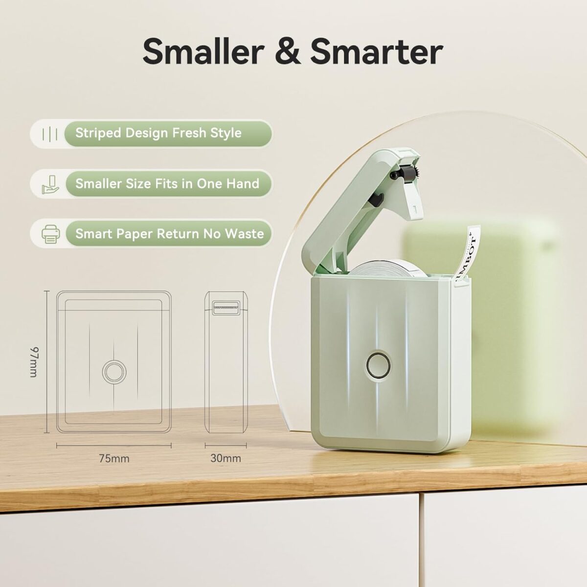 NIIMBOT D110 PORTABLE THERMAL LABEL PRINTER  WITH TAPE - Green - Image 3