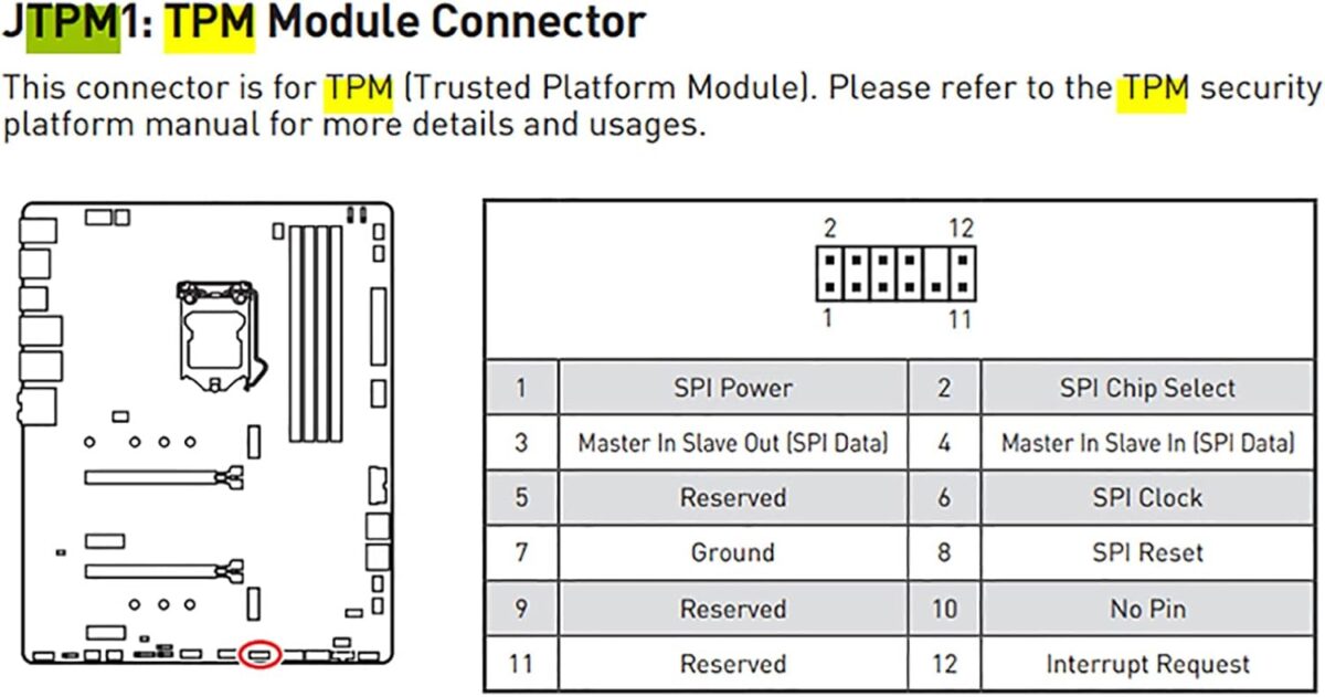 MSI MS-4462 H TPM 2.0 Security Module 12-Pin SPI Connector | Trusted Platform for MSI MS-4136/4462 Motherboards | DDR4 Compatible | Intel 10th Gen CPU Support | Windows 11 Ready - Image 4
