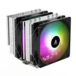 Segotep FZ6 Pro ARGB Dual-Tower CPU Cooler with Dual 120mm Fans, 6×6mm Copper Heat Pipes, 260W TDP Cooling Performance, PWM Control and Intel LGA1700/1851 & AMD AM4/AM5 Compatibility - Image 3
