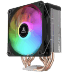 Segotep F16 ARGB CPU Air Cooler with 6×6mm Copper Heat Pipes, Detachable Digital Display, 120mm Hydraulic Bearing Fan, 155mm Tower Height, Intel LGA/AMD AM4/AM5 Compatible | Black - Image 2