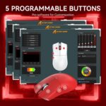 ATTACK SHARK X11 Tri-Mode Gaming Mouse with PAW3311 Sensor, 800–22000 DPI, 5 Programmable Buttons, RGB Charging Dock, Ultralight 62g Ergonomic Design, Wired/2.4G/Bluetooth - Image 8