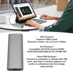 ENCLOSURE M6 N20G USB 3.2 Type-C NVMe/NGFF Dual-Protocol SSD Case – Aluminum Silver, RTL9220 Chip, 10Gbps High-Speed Portable Storage for M.2 2230–2280 Drives - Image 7