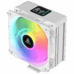 Segotep FI4 Digital White Air Cooler with 4 Copper Heat Pipes, 120mm PWM ARGB Fan, Detachable Real-Time CPU Status Display, 180W TDP Cooling for Intel LGA1700 & AMD AM5 Systems - Image 2