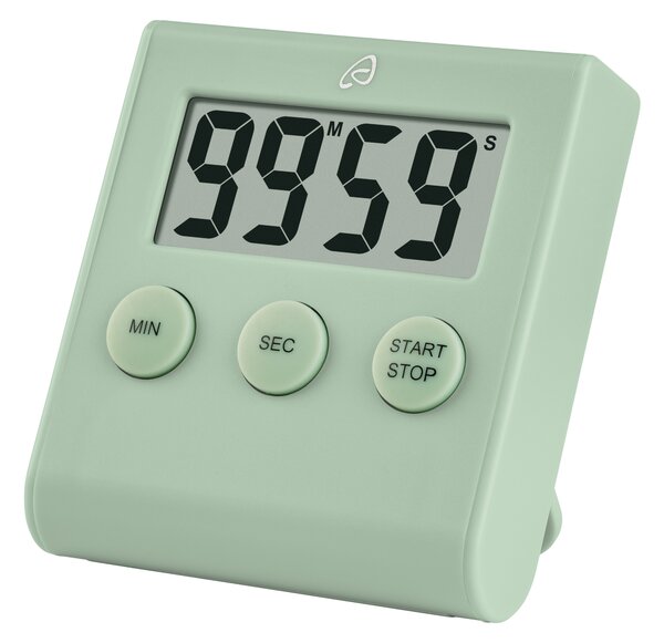 AURIOL Basic Digital Stop Watch Kitchen Timer with Large LCD Display, Portable Plastic Design, Interval Timing Function, Includes Battery – Green
