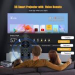 Smart Home Projector 8K Support – Full HD 1080p Native Resolution, Dual-Band Wi-Fi, Dual Speakers, Android 9.0 OS, Bluetooth Voice Remote, HDMI Connectivity, Streaming-Ready - Image 5