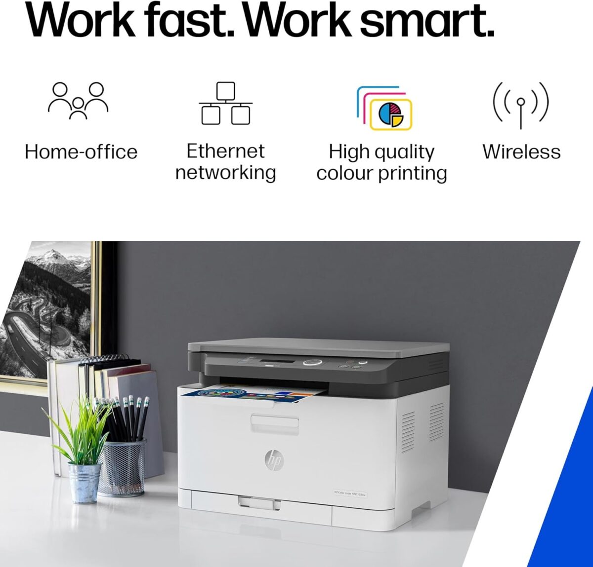 HP-PRINTER-178NW HP PRINTER LASER COLOR MFP 178NW HP Color Laser MFP 178nw All-In-One Wireless Printer With 18/4 PPM Speed, 600x600 DPI Quality, Wi-Fi Direct, Ethernet, Mobile Printing, 128MB Memory, Flatbed Scanner | (4ZB96A) 