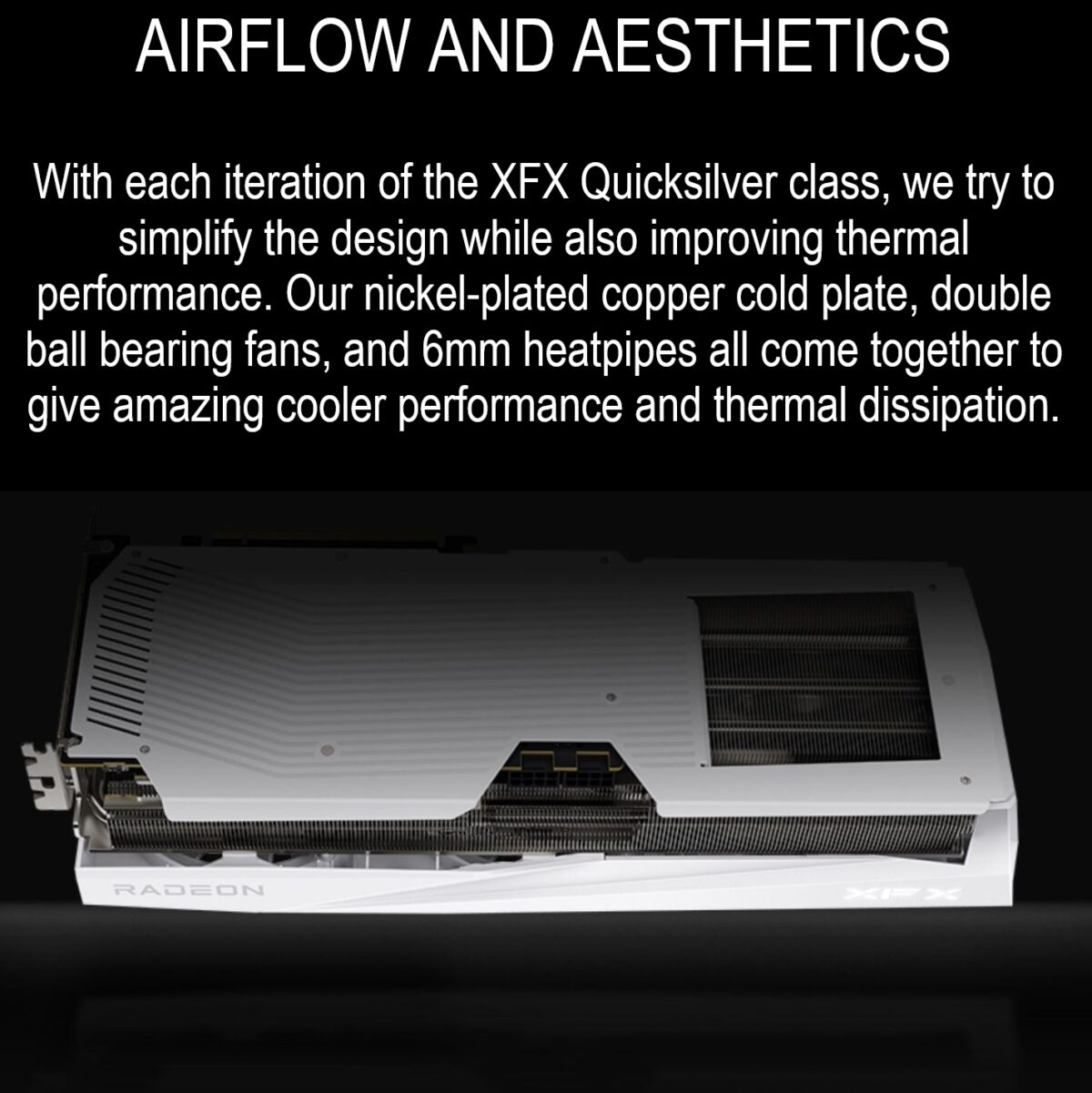 RX-97TMAQKW9 XFX QUICK SILVER AMD RADEON RX 9070XT WHIT MAG 16GB XFX Quicksilver AMD Radeon RX 9070 XT White Magnetic Air Edition – 16GB GDDR6 20Gbps, 2970MHz Boost, PCIe 5.0, 3-Fan Magnetic Air Cooling, DP2.1 HDMI2.1, RDNA 4 GPU | RX-97TMAQKW9