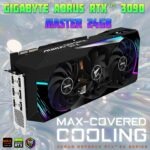 GIGABYTE-AORUS-3090- GIGABYTE AORUS RTX 3090 24GB USED GIGABYTE AORUS GeForce RTX 3090 MASTER 24G With Max-Covered Cooling, LCD Edge View, RGB Fusion 2.0, 1785 MHz Core Clock, 6 Video Outputs, Metal Back Plate | BLACK 