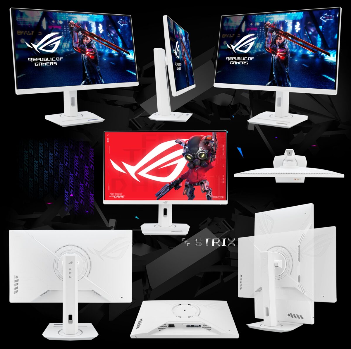 XG27ACS-W ASUS ROG Strix XG27ACS-W White Gaming Monitor – 27-inch WQHD, 180Hz , 1ms , Fast IPS, Extreme Low Motion Blur Sync, USB Type-C, G-Sync compatible, DisplayWidget , tripod socket, HDR, Fully Adjustable Stand