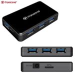 TS-HUB3K TRANSCEND 4 PORT HUB USB 3.1 GEN1 Transcend HUB3 : 4-Port Hub With 2A Fast Charging – USB 3.1 Gen 1 Interface, External Power Adapter, 10x Faster Transfer, LED Indicator, Windows/Mac/Linux Compatible