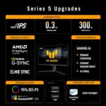 VG27AQML5A TUF Gaming Series 5 - VG27AQML5A Gaming Monitor – 27-inch QHD Fast-IPS panel, 300Hz, 0.3ms , G-SYNC® compatible AMD FreeSync Premium, ELMB SYNC, VESA DisplayHDR 400, 95% DCI-P3, DisplayWidget Center, Gaming AI , Tilt - Swivel - Pivot - Height Adjustment