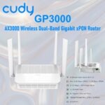 CUDY-GP3000 CUDY GP3000 AX3000 WIRELESS DUAL BAND GIGABIT XPON ROUTER udy GP3000 AX3000 Dual-Band Gigabit xPON Wi-Fi 6 Router – GPON/EPON Dual Mode, EasyMesh, 4× Gigabit Ports, 2.48 Gbps Fiber Speed, IPv6, OMCI, TR069, 160 MHz Channel