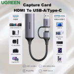UGREEN-CM716-25854 UGREEN HD USB VIDEO CAPTURE CARD UGREEN Capture Card HDMI To USB-A Type-C FHD 1080P 60FPS - 4K Input, Dual USB Interface, Plug & Play, Low-Latency Streaming, Compatible With Switch 2/PS5/Xbox/PC/Mac | CM716-25854 