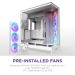 NZXT H9 Flow RGB (2025) Large Dual-Chamber Mid-Tower Computer Case/Gaming Cabinet - White | Support E-ATX, Micro-ATX, Mini-ITX | Included 4 Fans - CM-H92FW-R1