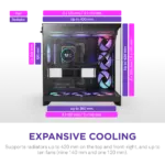 CM-H92FB-R1 NZXT H9 FLOW RGB MID TOWER CASE ALL BLACK NZXT H9 Flow RGB Large Dual-Chamber Mid-Tower ATX Airflow BLACK Case With Mesh Panels, 10-Fan Support, 420mm Radiator Space, 435mm GPU Clearance, And Back-Connect Ready