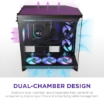 CM-H92FB-R1 NZXT H9 FLOW RGB MID TOWER CASE ALL BLACK NZXT H9 Flow RGB Large Dual-Chamber Mid-Tower ATX Airflow BLACK Case With Mesh Panels, 10-Fan Support, 420mm Radiator Space, 435mm GPU Clearance, And Back-Connect Ready