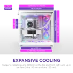 NZXT H9 Flow RGB (2025) Large Dual-Chamber Mid-Tower Computer Case/Gaming Cabinet - White | Support E-ATX, Micro-ATX, Mini-ITX | Included 4 Fans - CM-H92FW-R1