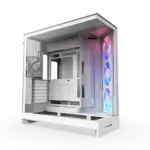 NZXT H9 Flow RGB (2025) Large Dual-Chamber Mid-Tower Computer Case/Gaming Cabinet - White | Support E-ATX, Micro-ATX, Mini-ITX | Included 4 Fans - CM-H92FW-R1