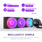 RL-KR36E-B2 NZXT KRAKEN ELITE 360 RGB V2- 360MM AIO LIQUID COOLER W/ DISPLAY AND RGB CORE FAN-SINGLE Frame - Black NZXT Kraken Elite 360 RGB 360mm AIO Liquid CPU Cooler With 2.72" IPS LCD Display, Turbine Pump, RGB Core Fans, Copper Cold Plate & Intel/AMD Compatibility | BLACK