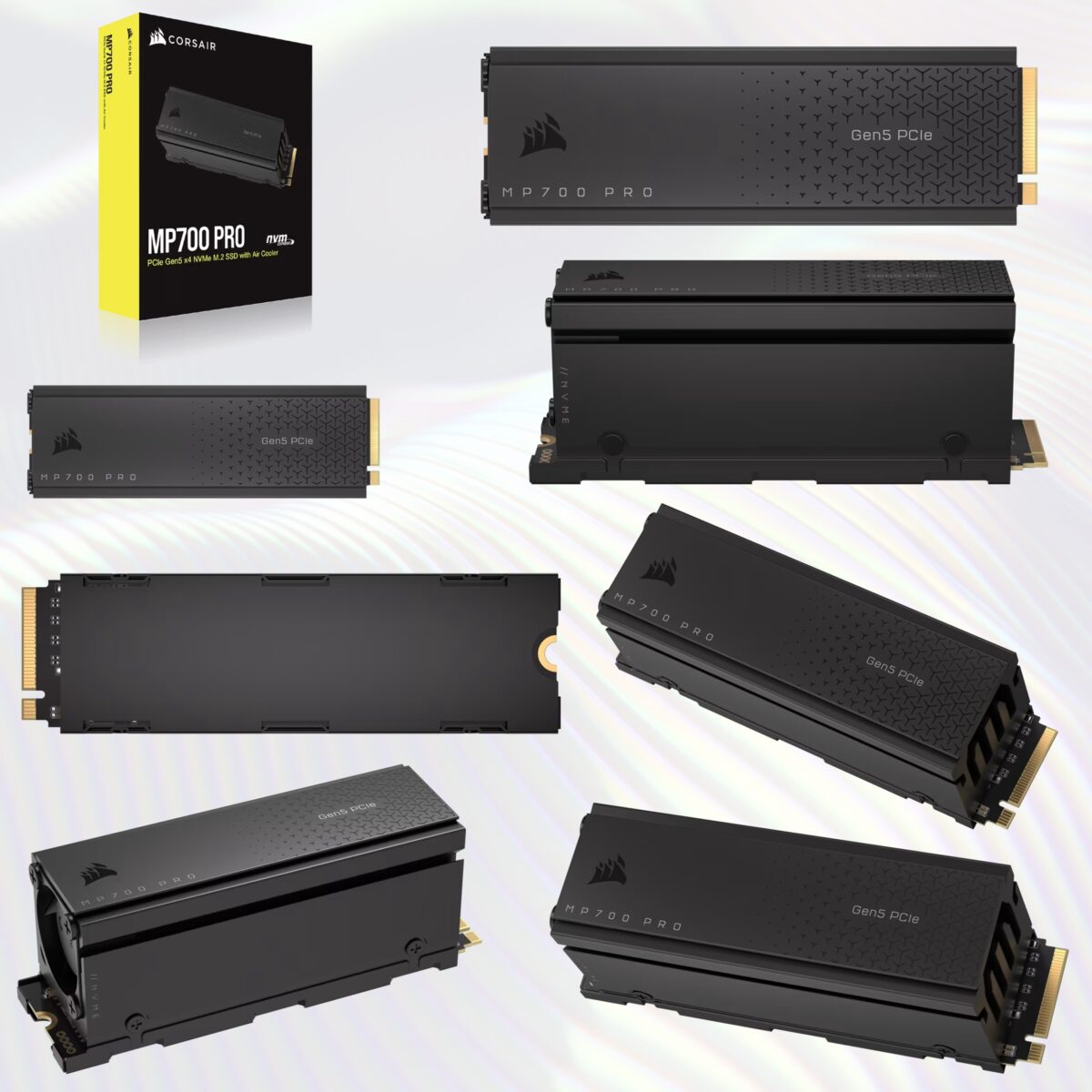 CSSD-F2000GBMP700PRO CORSAIR MP700 PRO 2TB GEN 5 12400MB/S M.2 NVME WITH HEATSINK CORSAIR MP700 PRO 2TB PCIe Gen5 x4 NVMe 2.0 M.2 SSD With Active Air Cooler, 12,400MB/s Read, 11,800MB/s Write, 3D TLC NAND, AES 256-Bit Encryption, DirectStorage